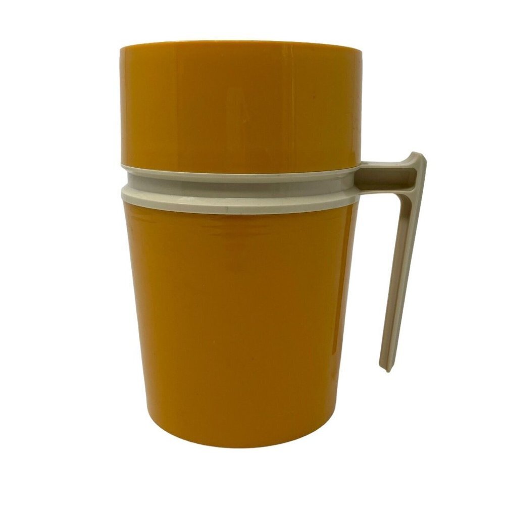 Vintage Thermos Hot or Cold Food Container‎ Gold Model 7002 10 oz Retro